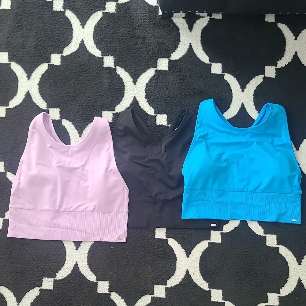 PINK Victoria's Secret Crop Tops - Pink, Black, Blue